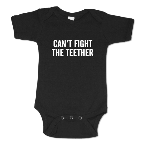 Can't Fight The Teether Black Onesie-12M